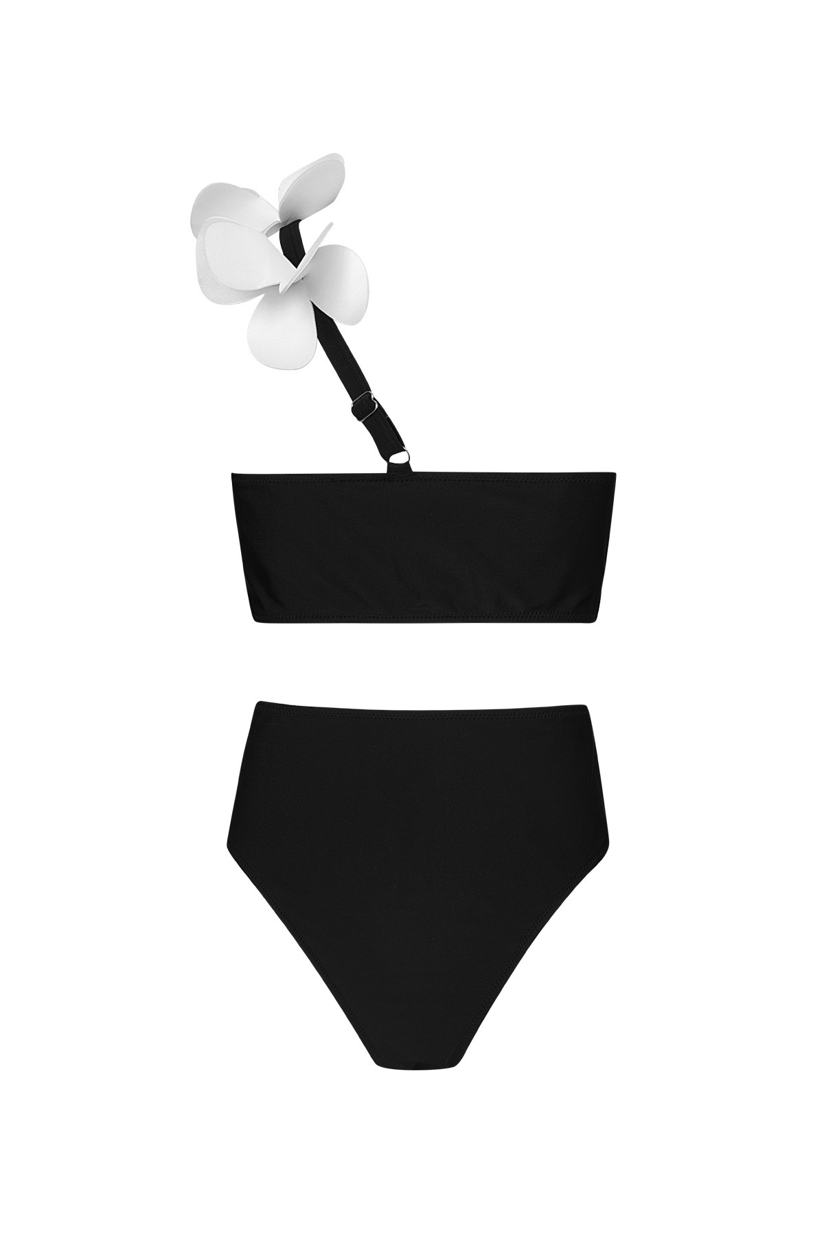 Bikini With White Flowers - Black XL Picture5