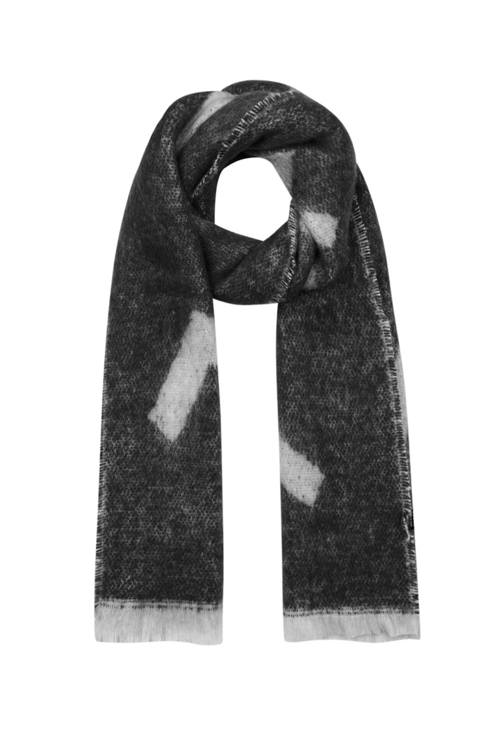 Sjaal met subtiele print - zwart 