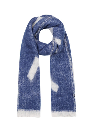 Sjaal met subtiele print - blauw h5 