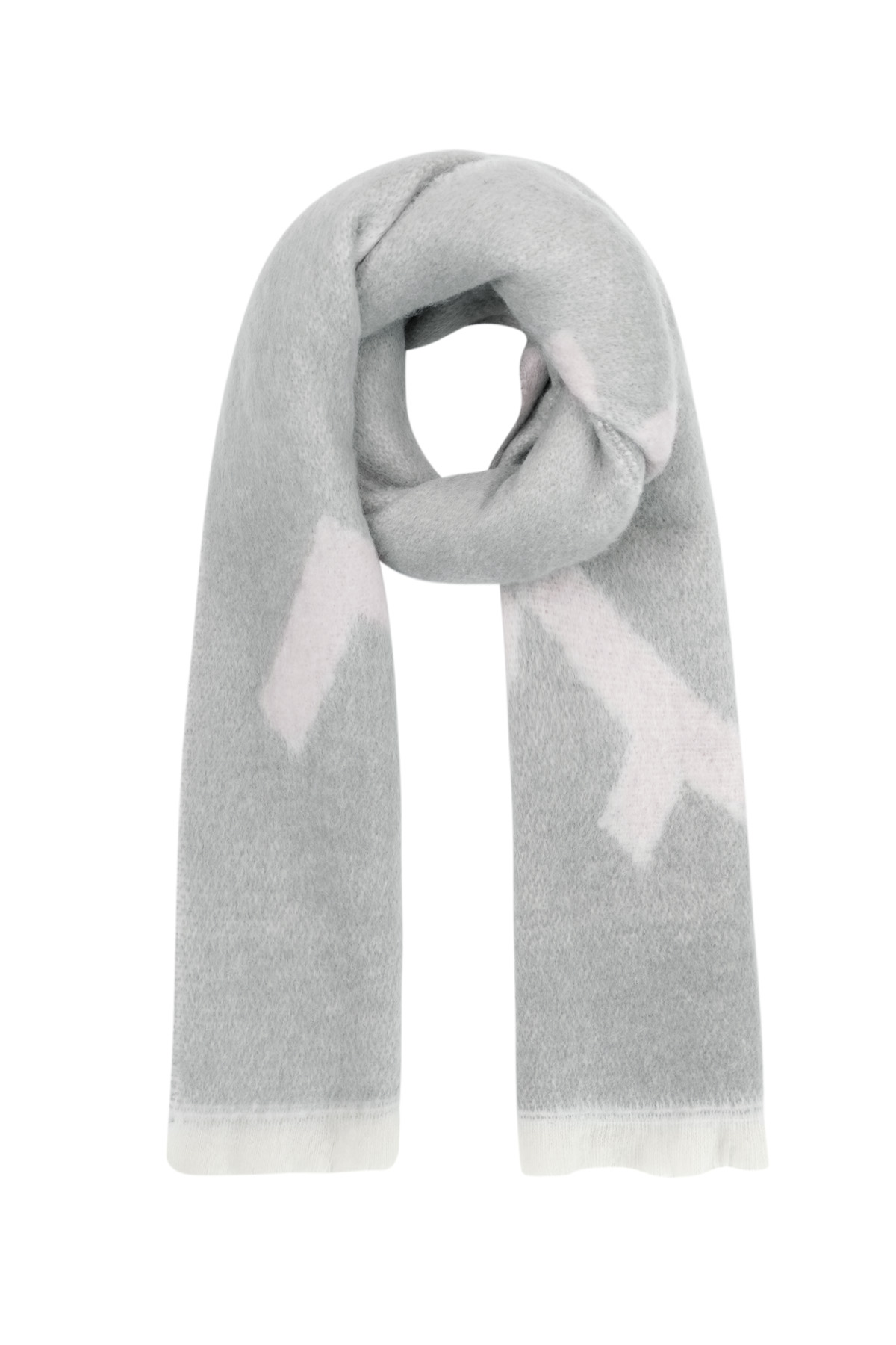 Scarf with subtle print - light gray h5 