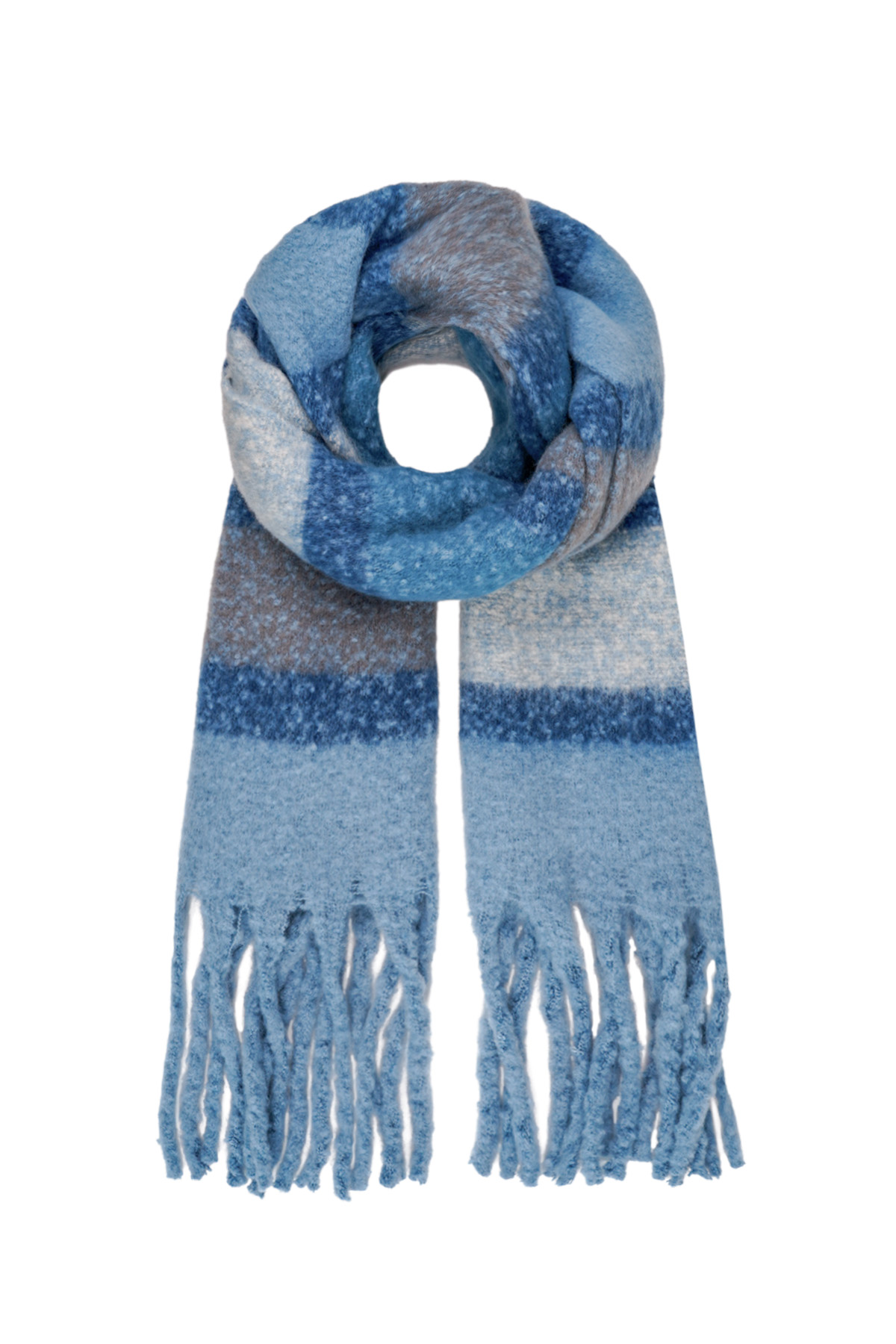 Scarf with stripes multi - blue 2