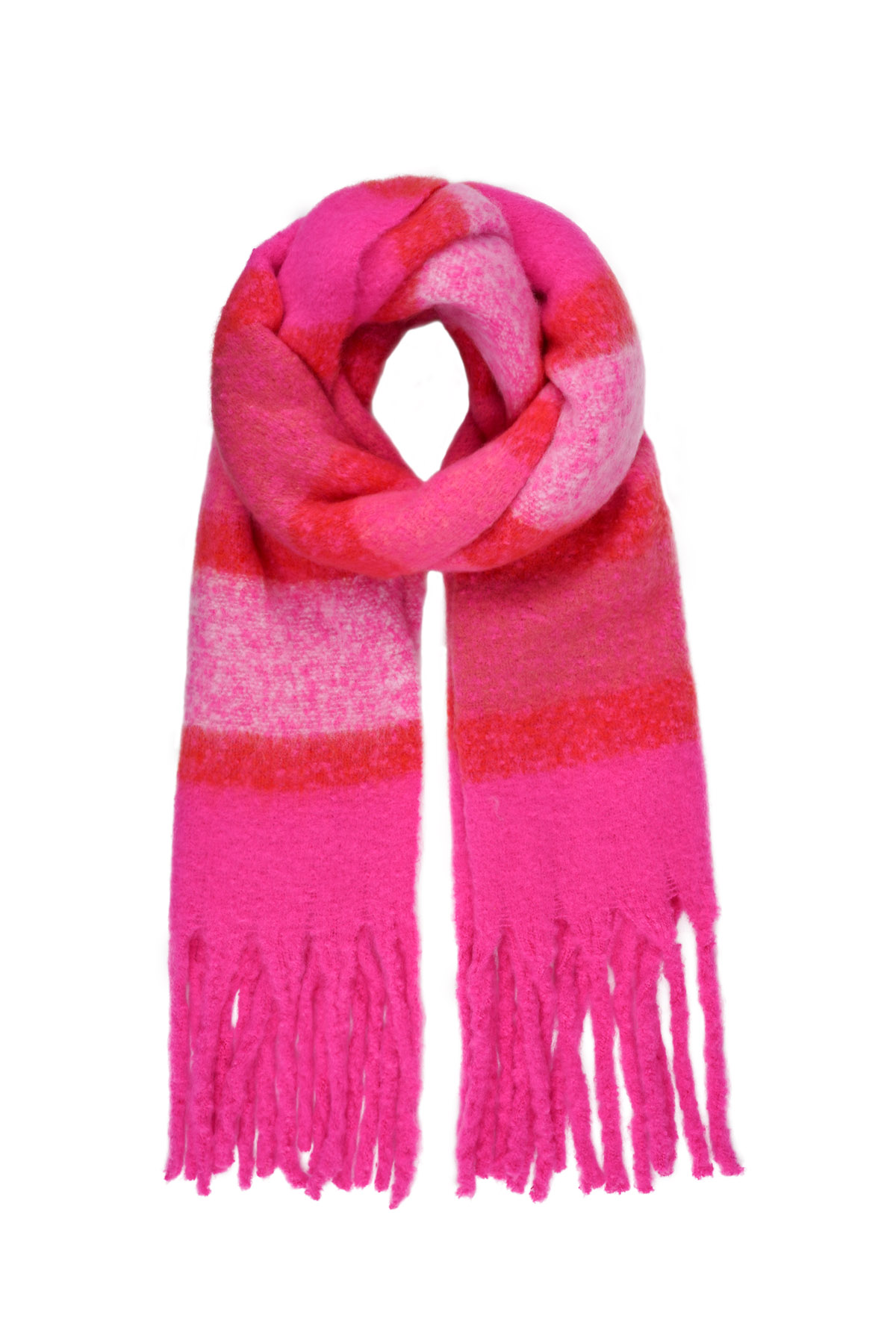 Bufanda con rayas multi - fucsia h5 