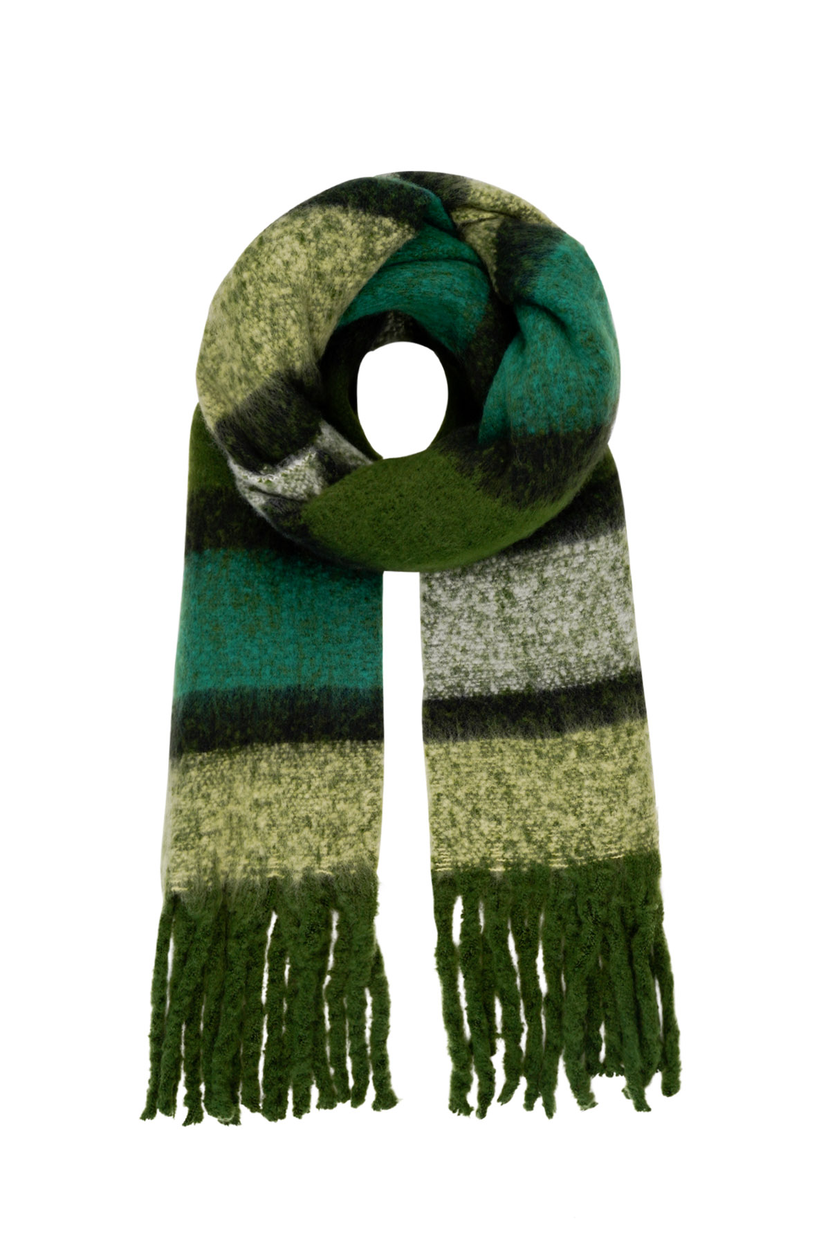 Scarf with stripes multi - green 2