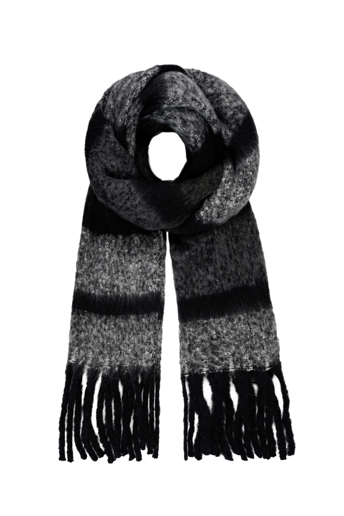 Scarf with stripes multi - black 2