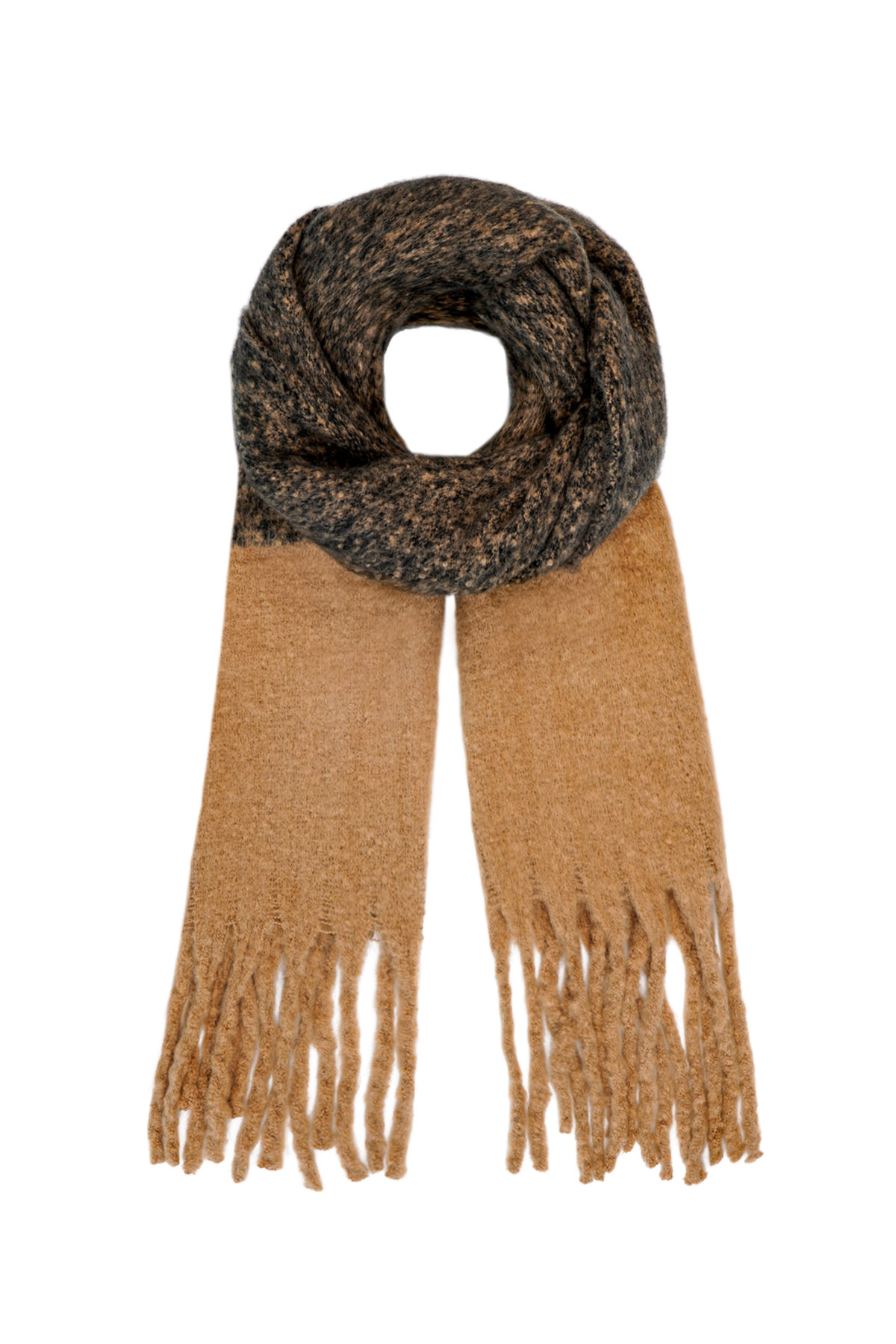 Colorful scarf beige black