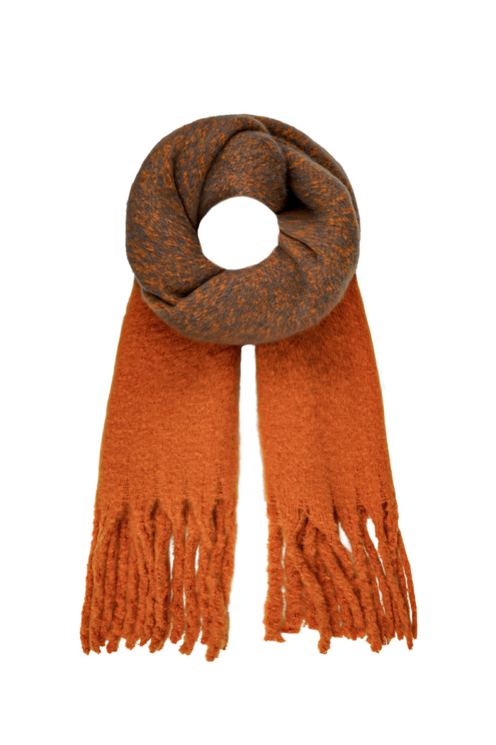 Kleurrijke sjaal oranje 