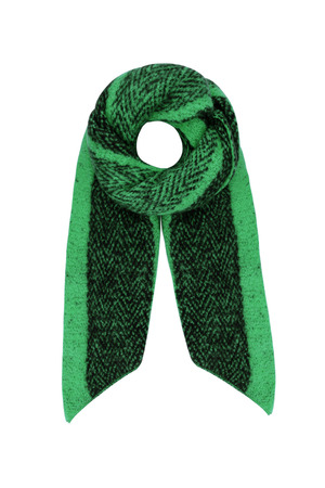 Sjaal Zigzag Print Multi - Groen h5 