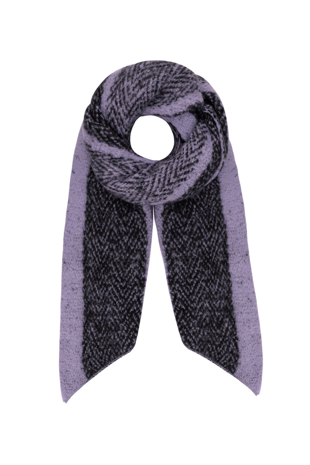 Scarf zigzag print multi - purple