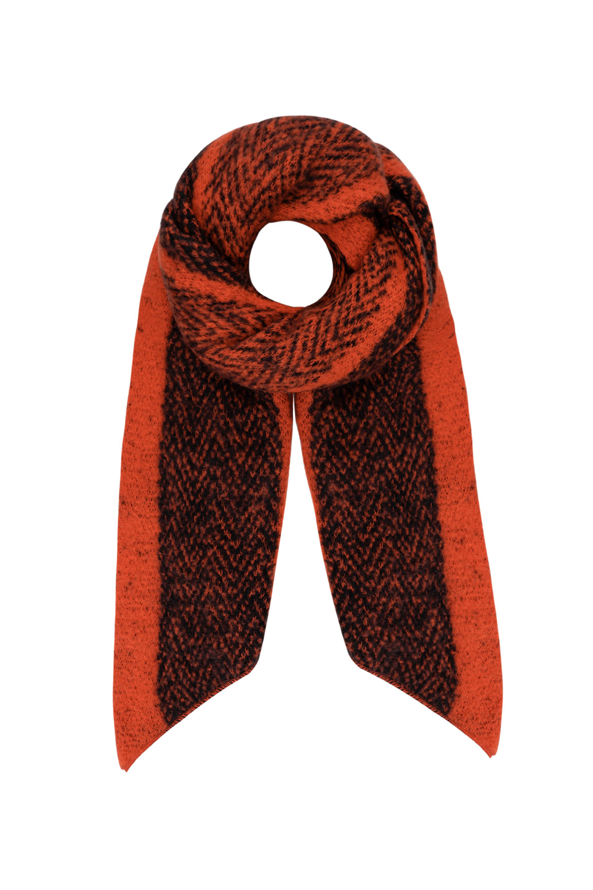 Scarf zigzag print multi - orange