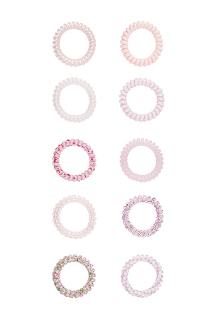 Twist rubber bands/bracelets - pink h5 