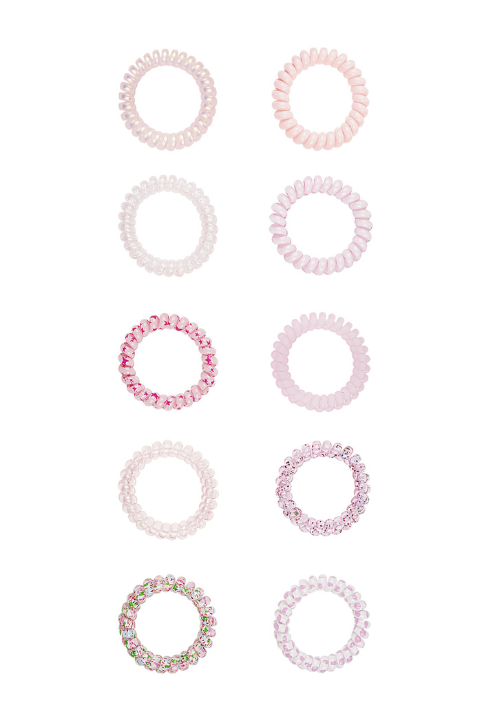 Twist rubber bands/bracelets - pink 