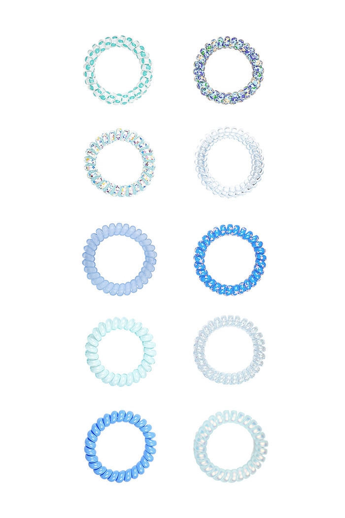 Twist rubber bands/bracelets - blue 