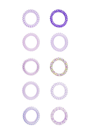 Twist rubber bands/bracelets - lilac h5 