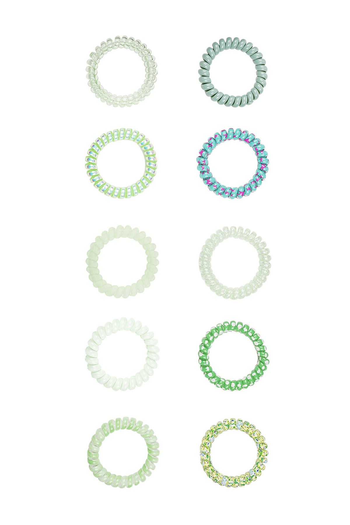 Twist elastic bands/bracelets - green 2