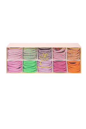 Set haarelastiekjes/armband felle zomerse kleuren - polyester h5 Afbeelding2