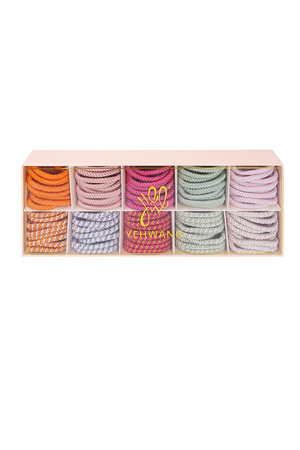 Set élastiques à cheveux/bracelet couleurs d'été - polyester h5 Image2