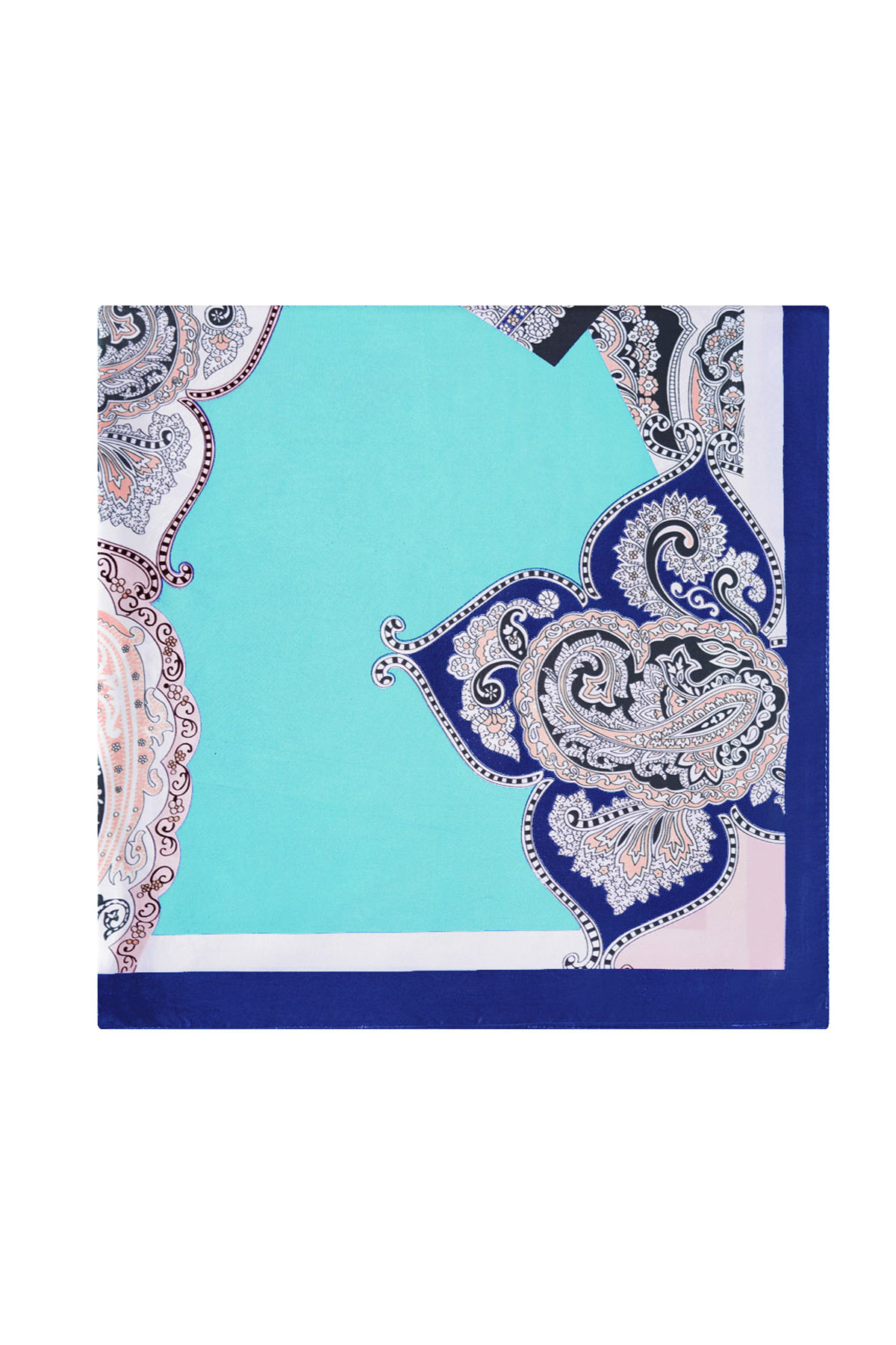 Bufanda con estampado veraniego azul oscuro - poliéster