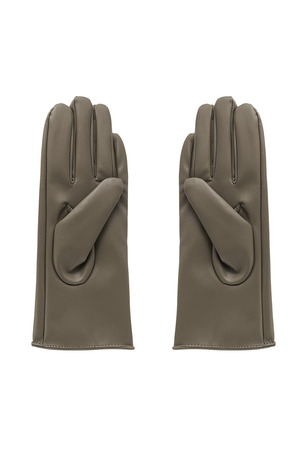 PU-Handschuhe mit Nieten und Reißverschluss - braun h5 Bild5