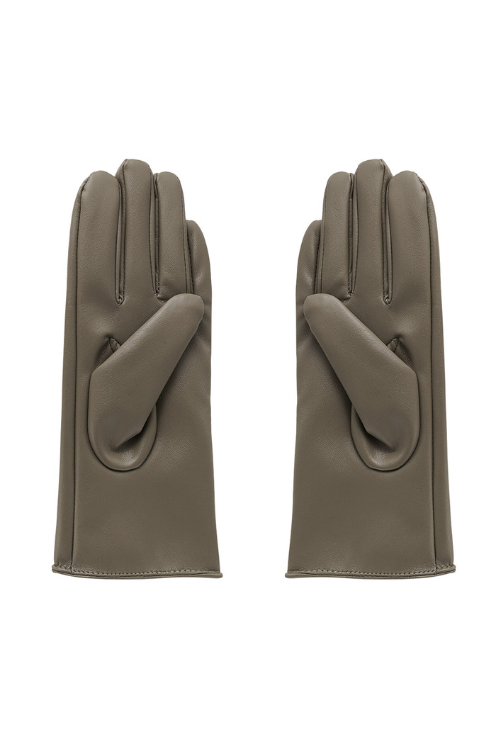 PU-Handschuhe mit Nieten und Reißverschluss - braun Bild5