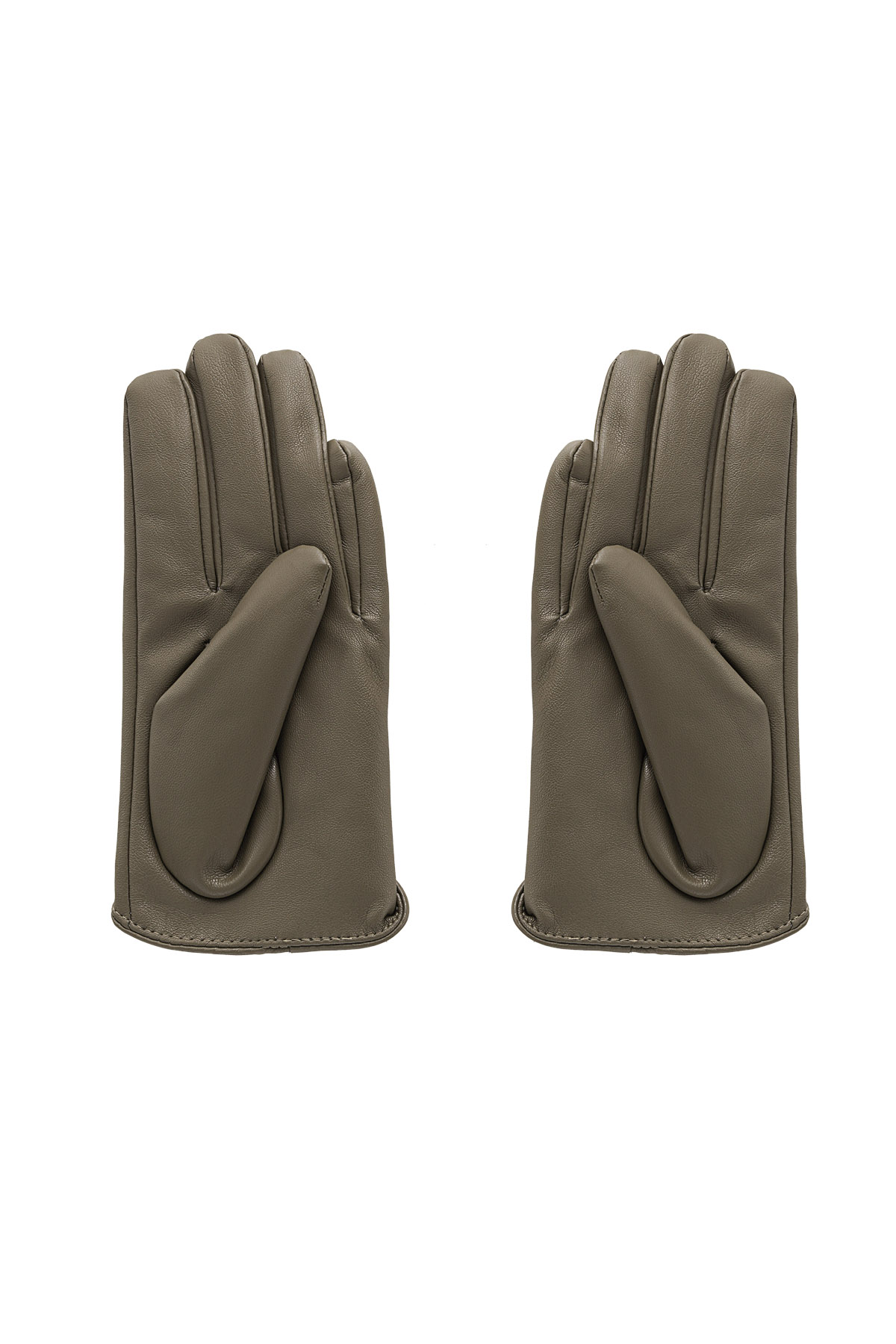 PU gloves with small chain - brown Picture5