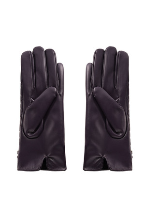 Gloves checked with chain - purple h5 Picture5