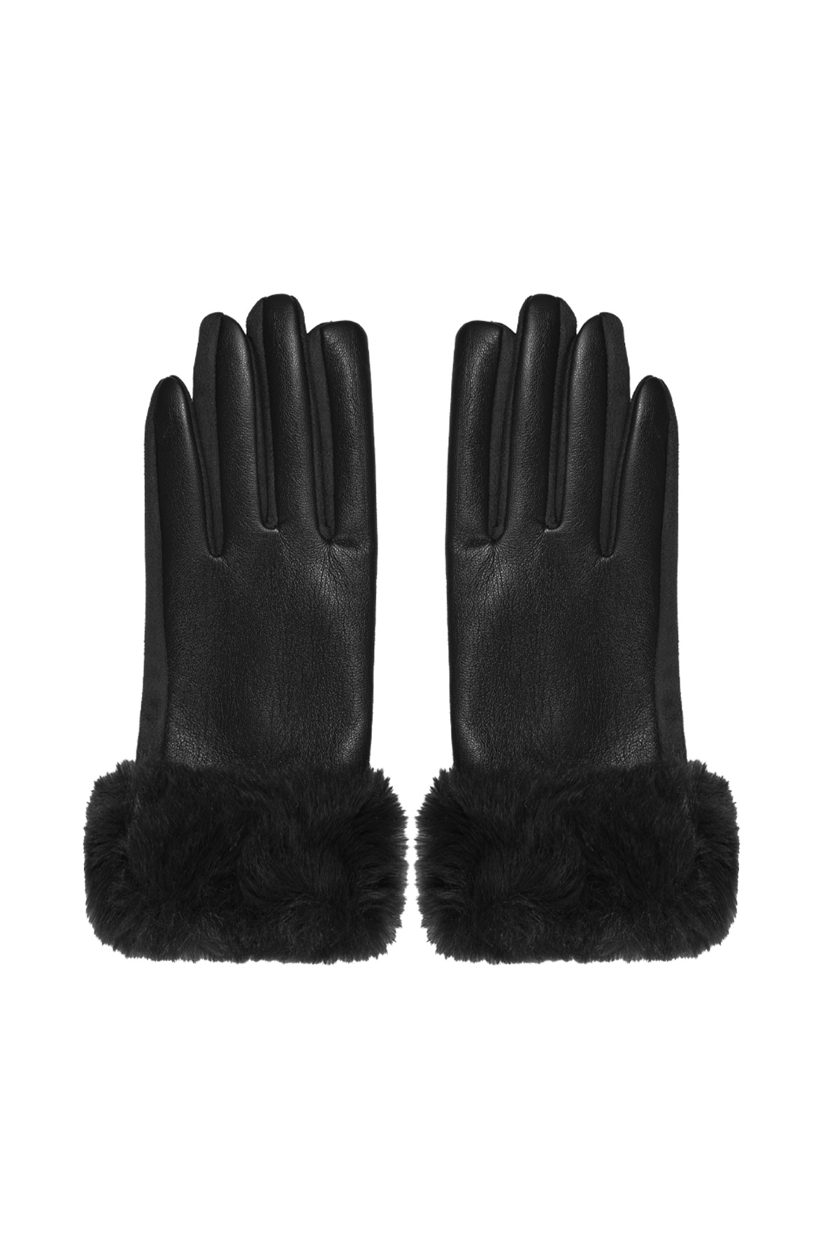Handschuhe flauschig - schwarz
