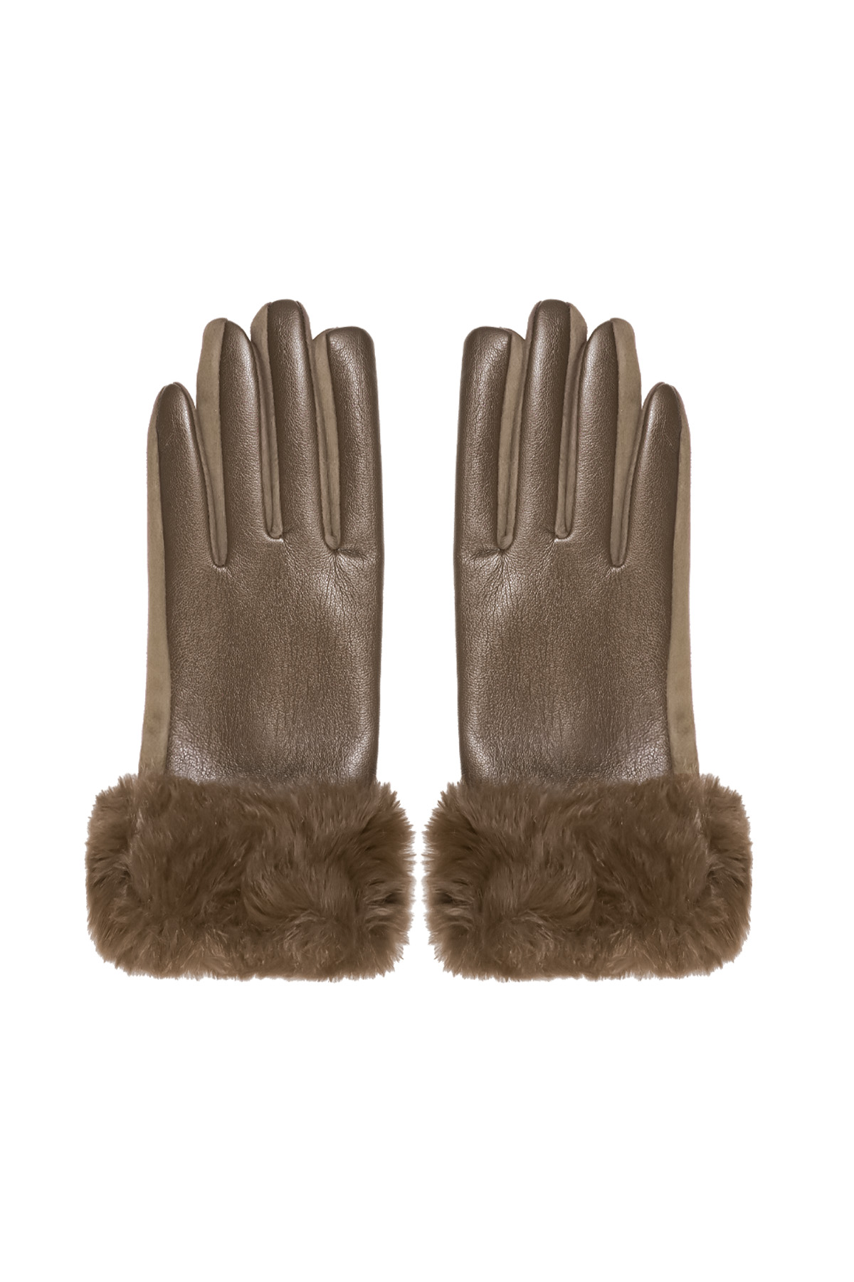 Gloves fluff - brown h5 