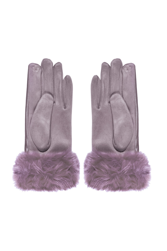 Handschoenen fluf - paars Afbeelding3