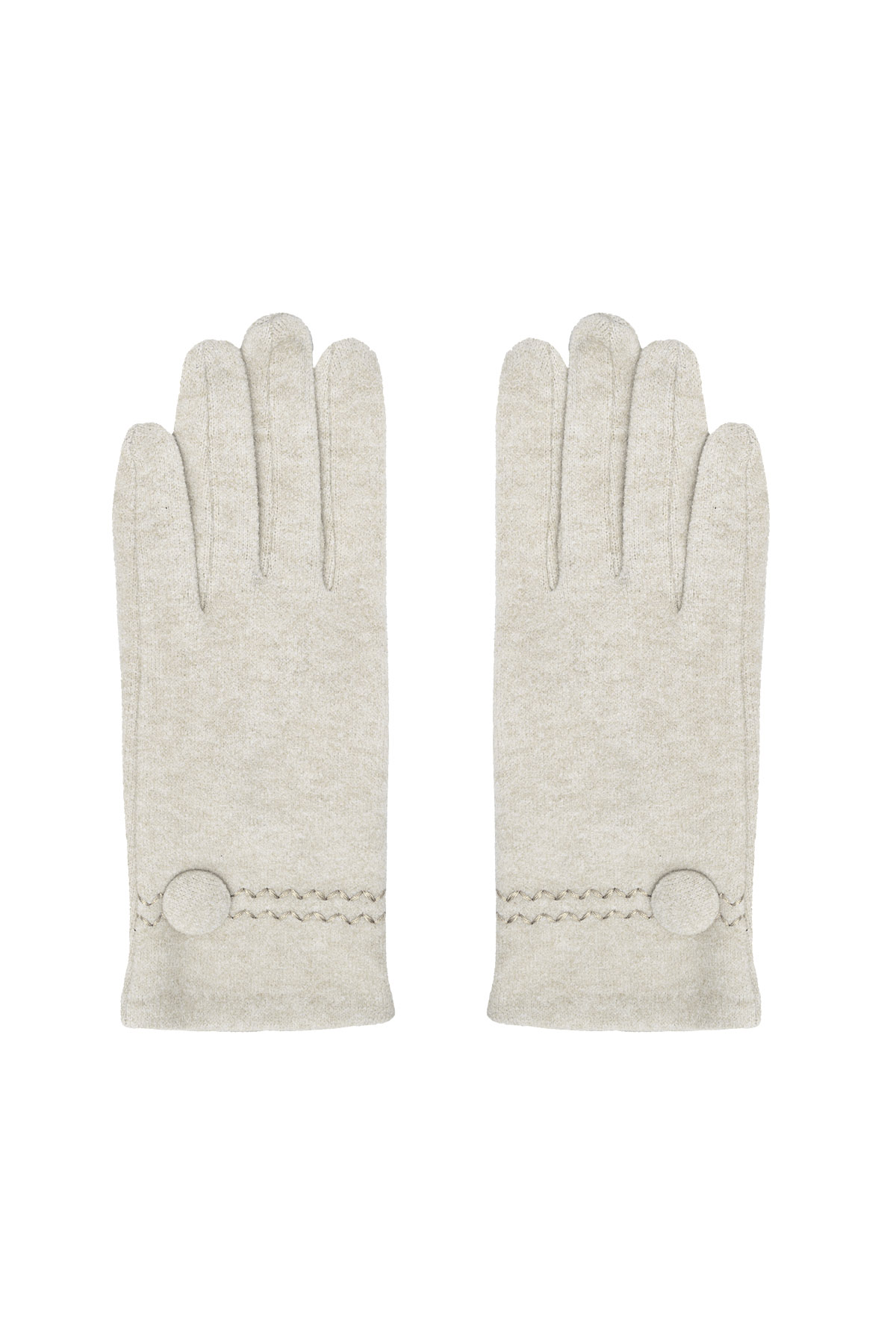 Handschuhe mit Knopf – Offwhite