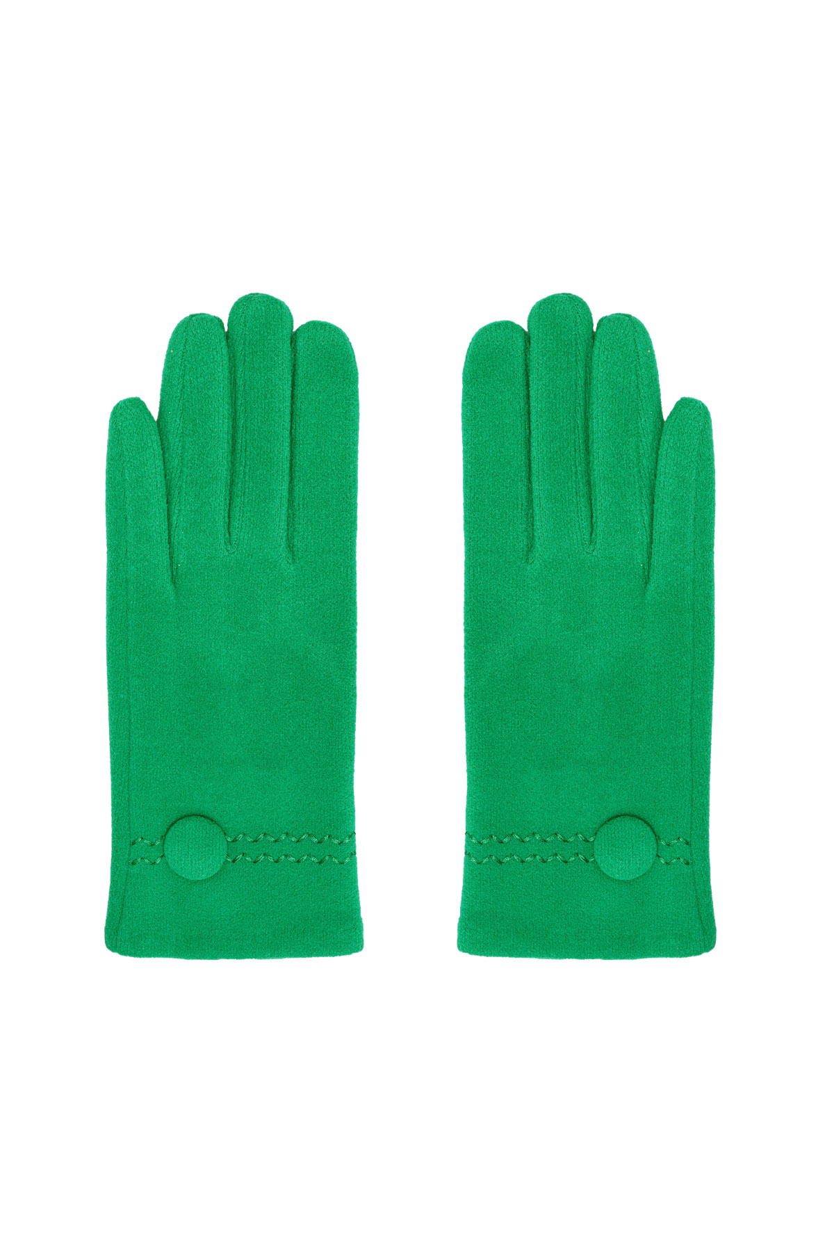 Gloves with button - green