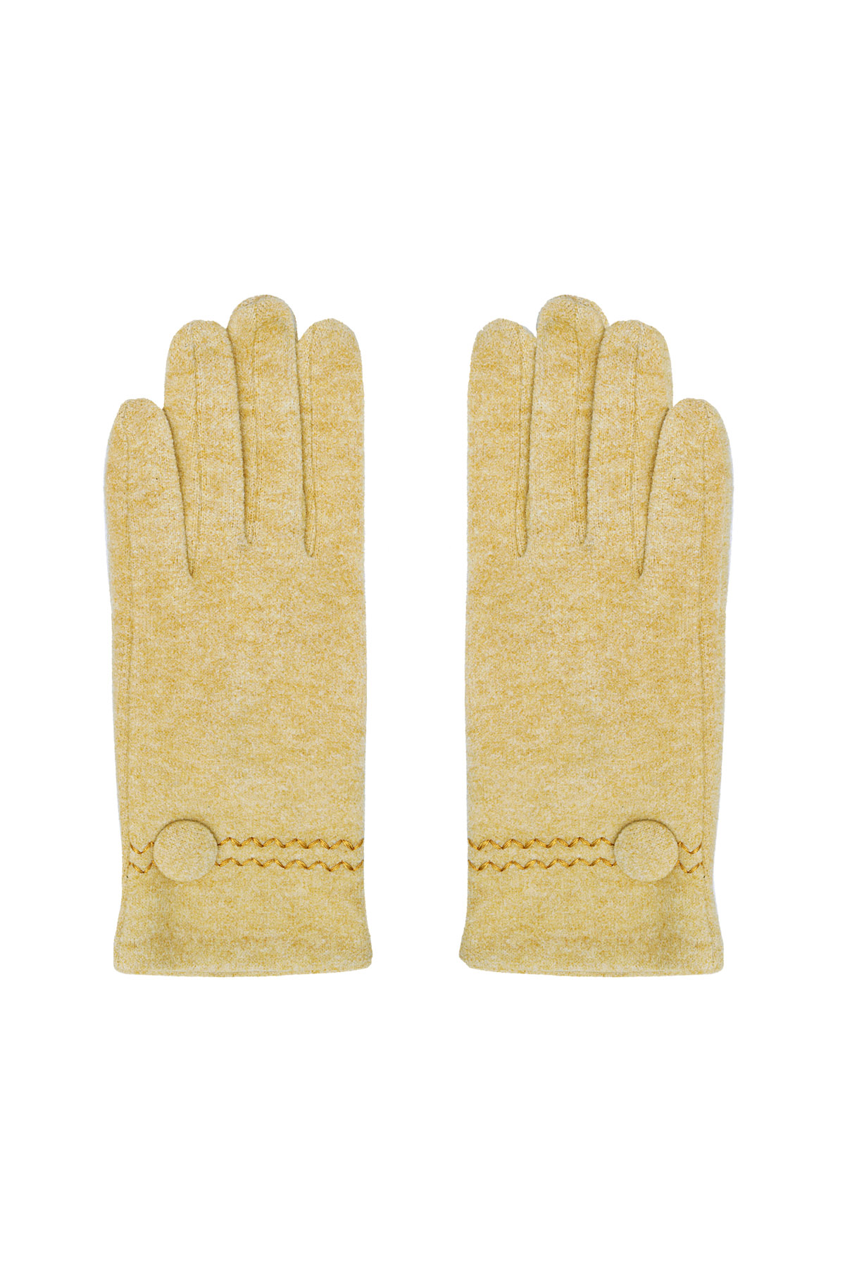 Handschuhe mit Knopf – Senf