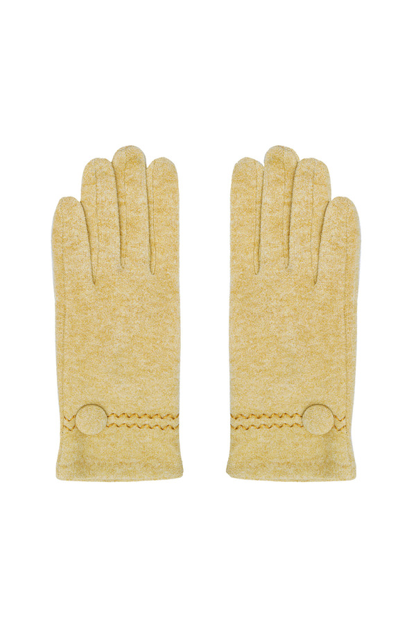 Handschuhe mit Knopf – Senf