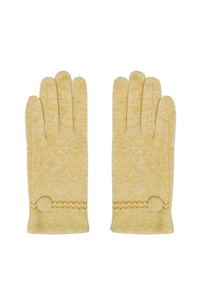 Gloves with button - mustard 
