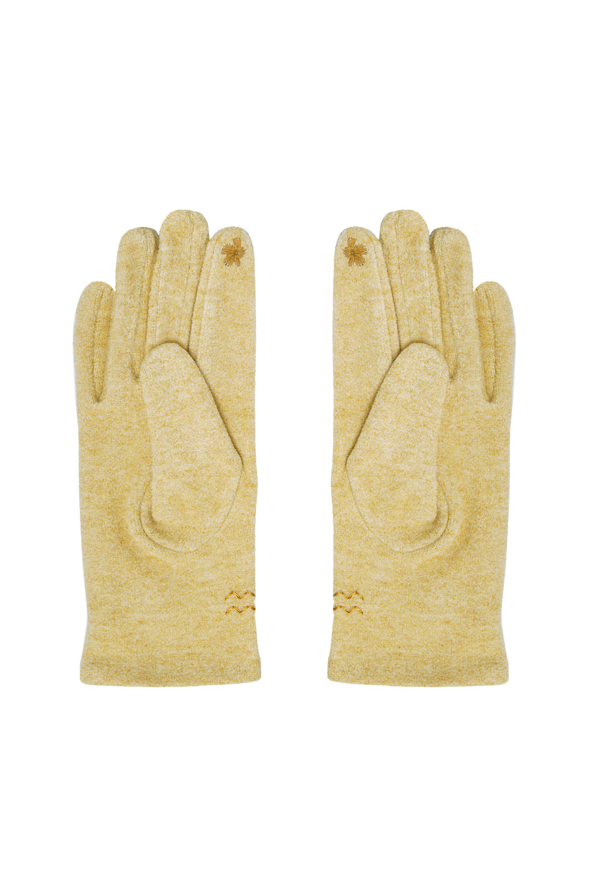 Gloves with button - mustard 2