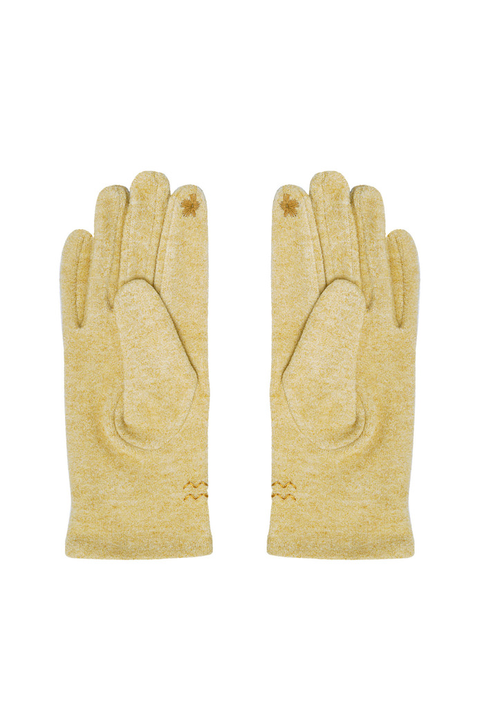 Handschuhe mit Knopf – Senf Bild2