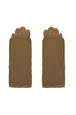 Gloves double layer - beige h5 