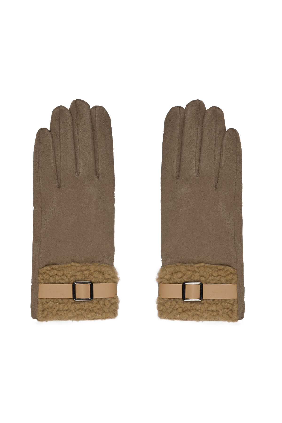 Gloves teddy detail - brown