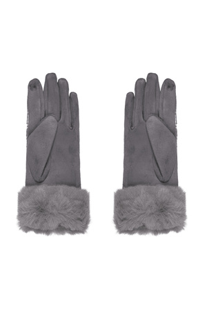 Gloves stitched with faux fur - silver h5 Picture5