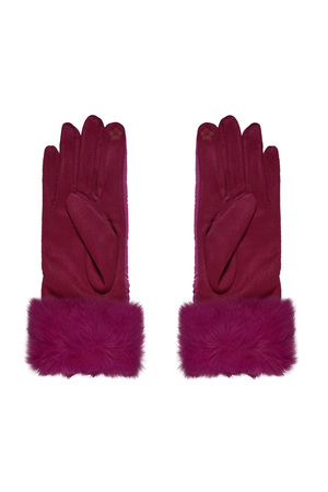 Gloves stitched with faux fur - fuchsia h5 Picture5