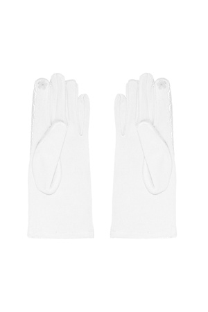 Gloves with stitched pattern - white h5 Picture3
