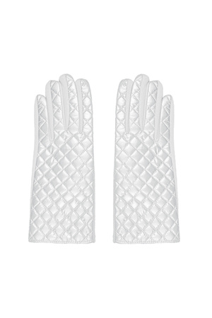 Gloves with stitched pattern - white h5 