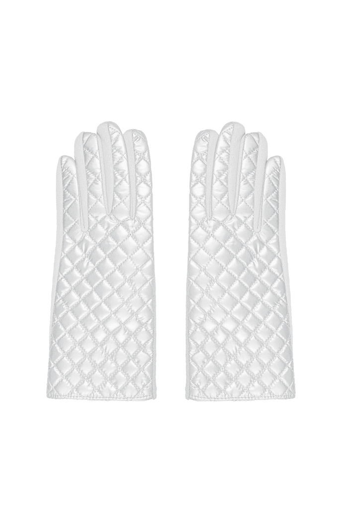 Gloves with stitched pattern - white 