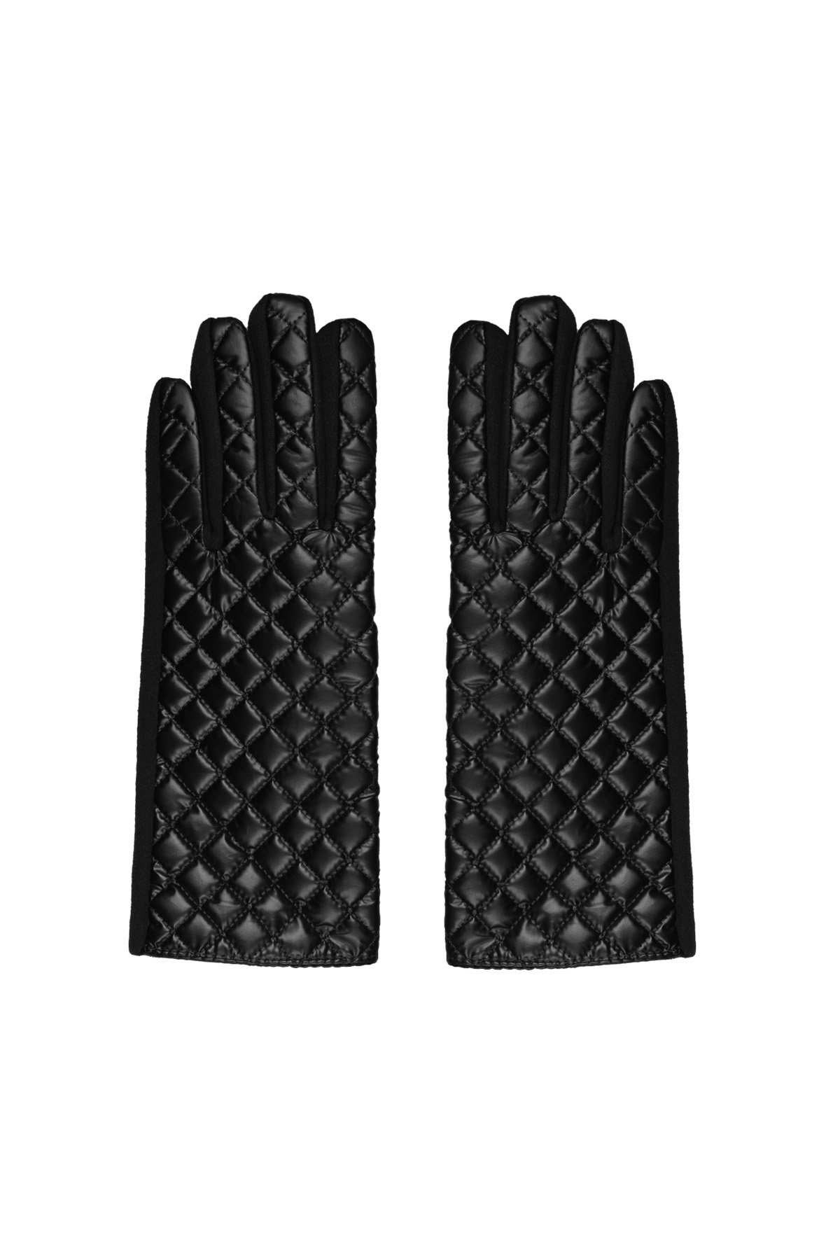 Handschoenen met gestikt patroon - zwart