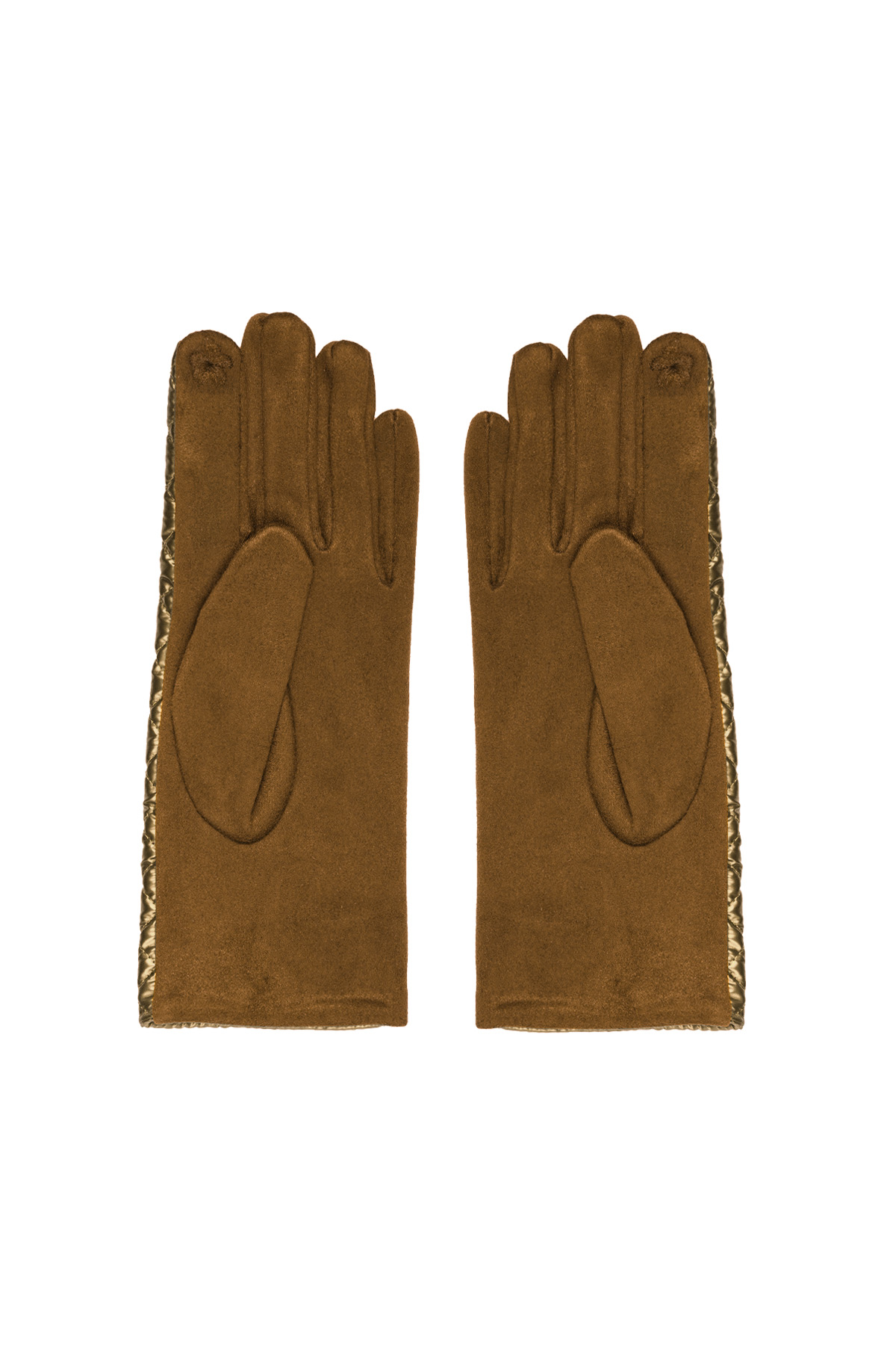 Handschoenen metallic met ruit - bruin h5 Afbeelding3
