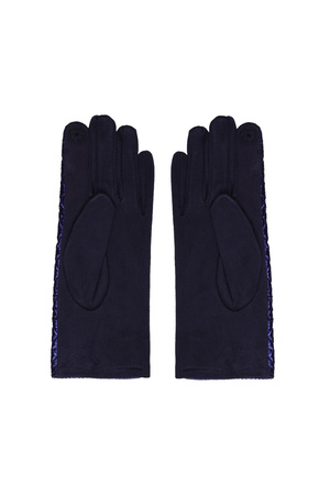 Handschuhe mit genähtem Muster - blau h5 Bild3