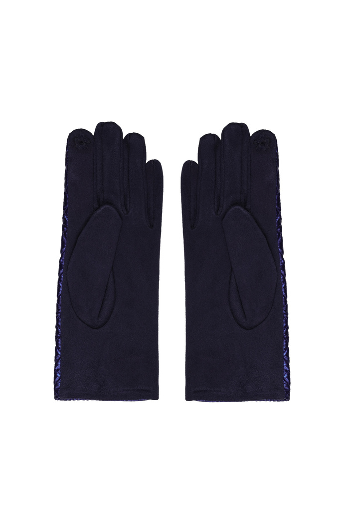 Handschoenen met gestikt patroon - blauw Afbeelding3