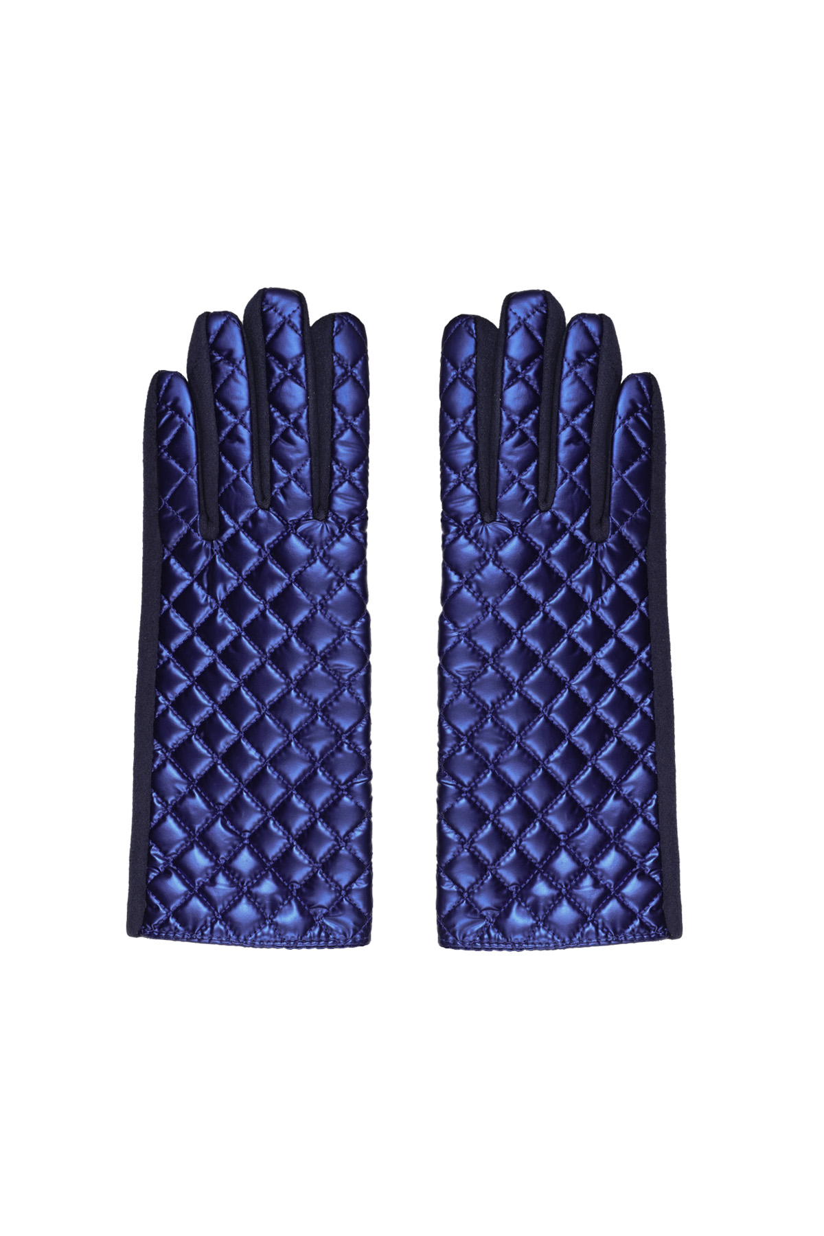 Gloves with stitched pattern - blue 2