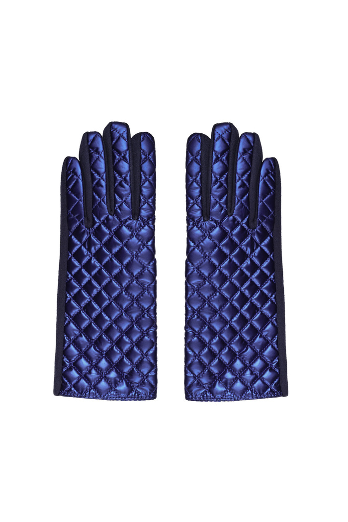 Handschuhe mit genähtem Muster - blau 