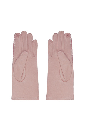 Handschoenen met gestikt patroon - roze h5 Afbeelding3