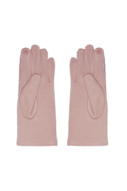 Gloves with stitched pattern - pink
